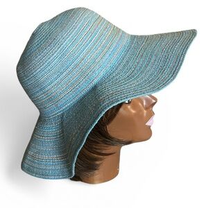 Sun Lily Packable Sun Hat Beach Hat in Blue